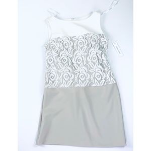 NWT Sandra Darren White Cream Lace Sheath Dress